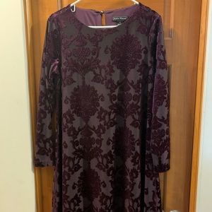 Jessica Howard Velvet Damask Pattern Dress Size 10
